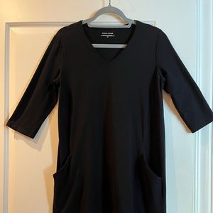 Eileen Fisher s/p organic cotton black pocketed dress. Excellent like new.